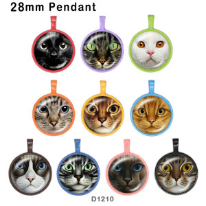 10pcs/lot cat glass picture printing products of various sizes  Fridge magnet cabochon