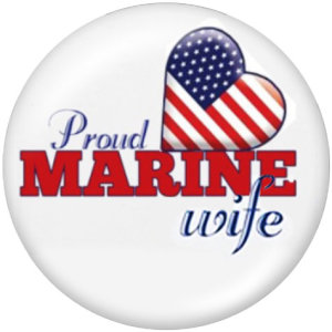 20MM   U.S. Marine Corps Print  glass  snaps buttons
