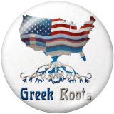 20MM  USA  Navy  Print   glass  snaps buttons Independence Day