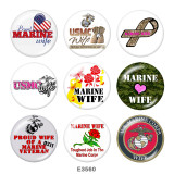 20MM   U.S. Marine Corps Print  glass  snaps buttons