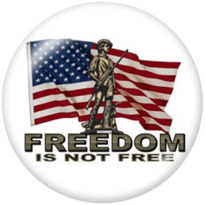 20MM  Freedom  Print  glass  snaps buttons