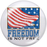 20MM  Freedom  Print  glass  snaps buttons