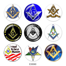 20MM  Proud  to be  a  Mason   Print   glass  snaps buttons