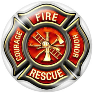 20MM  fire  Dept  Print  glass  snaps buttons