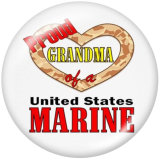 20MM  USA  Navy  Print  glass  snaps buttons