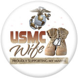 20MM   U.S. Marine Corps Print  glass  snaps buttons