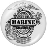 20MM  USA  Navy  Print  glass  snaps buttons