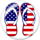 20MM  USA  Flag  Print  glass  snaps buttons Independence Day