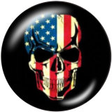 20MM  USA  Flag  Print  glass  snaps buttons Independence Day
