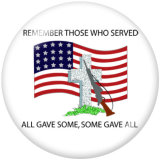 20MM  USA  Navy  Print   glass  snaps buttons Independence Day