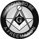 20MM  Proud  to be  a  Mason   Print   glass  snaps buttons