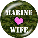 20MM   U.S. Marine Corps Print  glass  snaps buttons