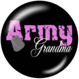 20MM  USA  Army  Navy  Print  glass  snaps buttons