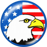 20MM  USA  Flag  Print  glass  snaps buttons Independence Day