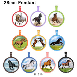 10pcs/lot horse glass picture printing products of various sizes  Fridge magnet cabochon