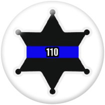 20MM  Police  Print  glass  snaps buttons