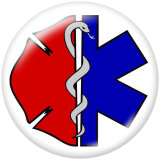 20MM  fire  Dept  Print  glass  snaps buttons