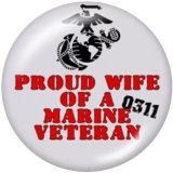 20MM   U.S. Marine Corps Print  glass  snaps buttons