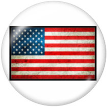20MM  USA  Flag  Print  glass  snaps buttons Independence Day