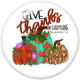 20MM   Thank you  Print   glass  snaps buttons