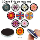10pcs/lot Pattern glass picture printing products of various sizes  Fridge magnet cabochon