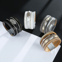 Bohemian Multilayer Bracelet, Chain, Diamond, Crystal, Accessories, Leather Bracelet