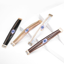 Multilayer Bracelet Devil's Eye Accessories Wide-Edged Leather Bracelet