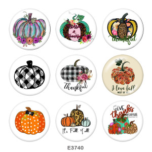 20MM   Thank you  Print   glass  snaps buttons