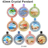 10pcs/lot seaside glass picture printing products of various sizes  Fridge magnet cabochon