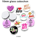 10pcs/lot BFF glass picture printing products of various sizes  Fridge magnet cabochon