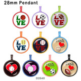 10pcs/lot Love sports glass picture printing products of various sizes  Fridge magnet cabochon