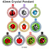 10pcs/lot ladybug glass picture printing products of various sizes  Fridge magnet cabochon