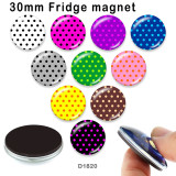 10pcs/lot Wave point glass picture printing products of various sizes  Fridge magnet cabochon