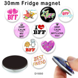 10pcs/lot BFF glass picture printing products of various sizes  Fridge magnet cabochon