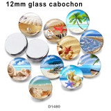 10pcs/lot seaside glass picture printing products of various sizes  Fridge magnet cabochon