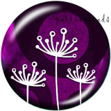 20MM   Flower  Print   glass  snaps buttons