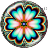20MM   Flower  Print   glass  snaps buttons