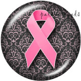 20MM  Love  Ribbon  Print   glass  snaps buttons