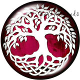 20MM  Tree of life   Print   glass  snaps buttons
