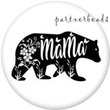 20MM  Family  MOM  Print   glass  snaps buttons