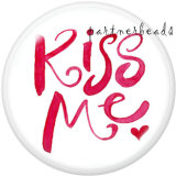 20MM  Love  Ribbon  Print   glass  snaps buttons