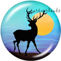 20MM  Deer   The grinch   Print   glass  snaps buttons