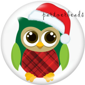 20MM  Christmas  Deer  Print   glass  snaps buttons