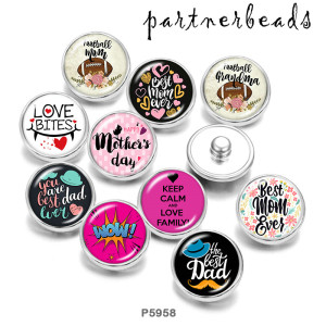 20MM  Best mom gevs  Print   glass  snaps buttons