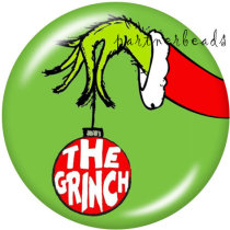 20MM  Deer  Christmas The grinch   Print   glass  snaps buttons