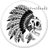 20MM  skull Car  Motorcycle   Print   glass  snaps buttons