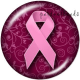 20MM  Love  Ribbon  Print   glass  snaps buttons
