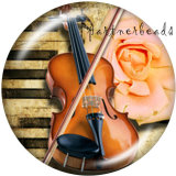 20MM  Music   Print   glass  snaps buttons