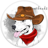 20MM  Dog  Print   glass  snaps buttons