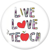 20MM  Love  Print   glass  snaps buttons